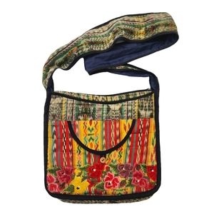Cross Body Multi-Color Embroidered Purse
